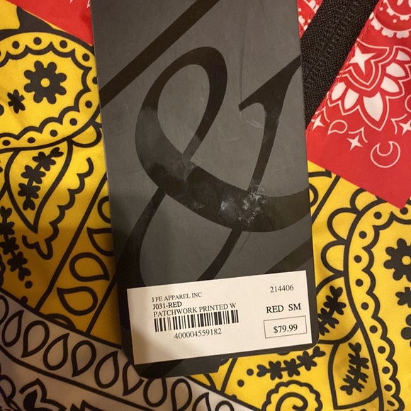 NWT Bleecker & Mercer patchwork printed multicolored 3/4 zippered jacket wm lg - Picture 10 of 10